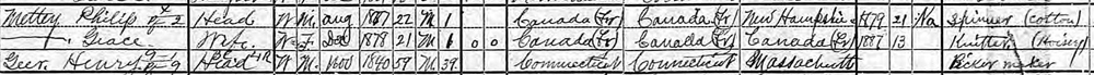 1900 U.S. Census, Danielson, Connecticut