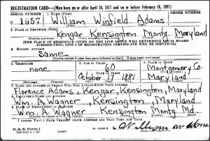 Will Adams’ World War II draft registration card